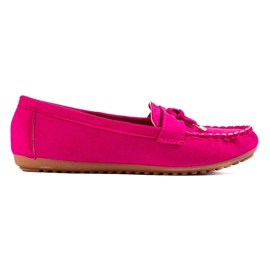 Women's pink suede loafers from Shelovet