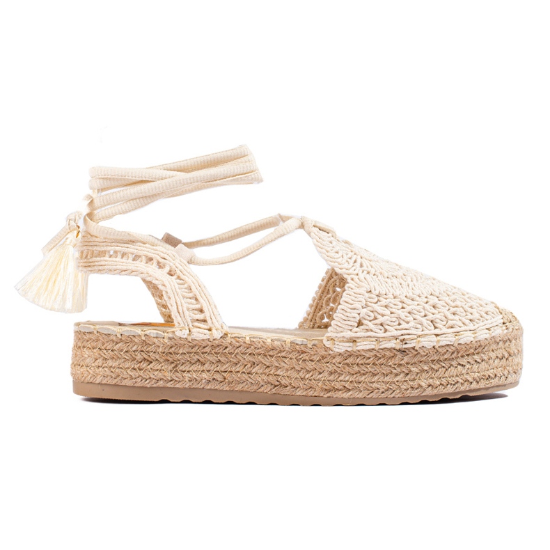 Beige platform espadrilles from Shelovet boho