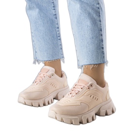 Pink sneakers on a massive sole from Inez