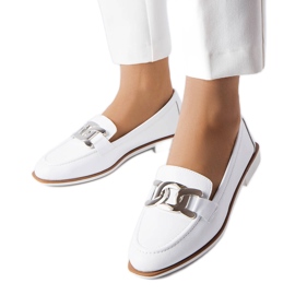 White buckle loafers from Henrique