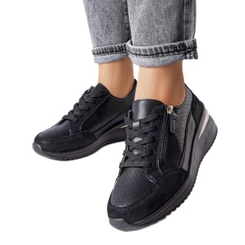 Black openwork leather shoes from Fleur