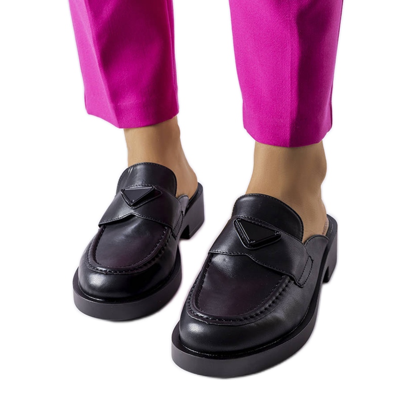 Black slides with a built-in toe from Berkshire