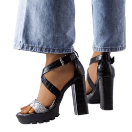 White snake print sandals from Trépanier