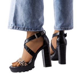 Brown snake print sandals from Trépanier Brown snake print sandals from Trépanier