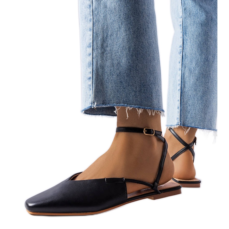 Black closed-toe sandals