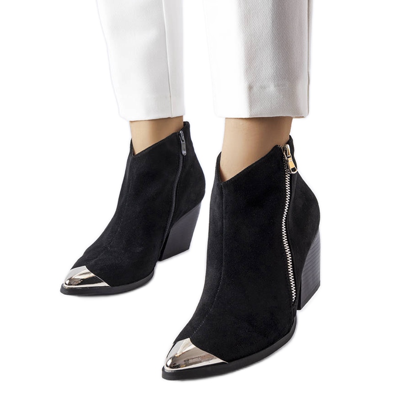 Black metal toe cowboy boots from Vergne