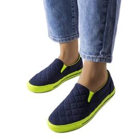 Navy blue quilted slip-on sneakers from Balsamo