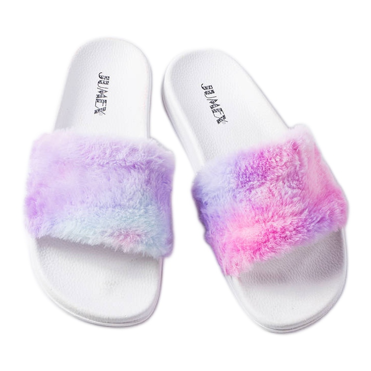 Colorful slides with fur from Raffaele multicolored
