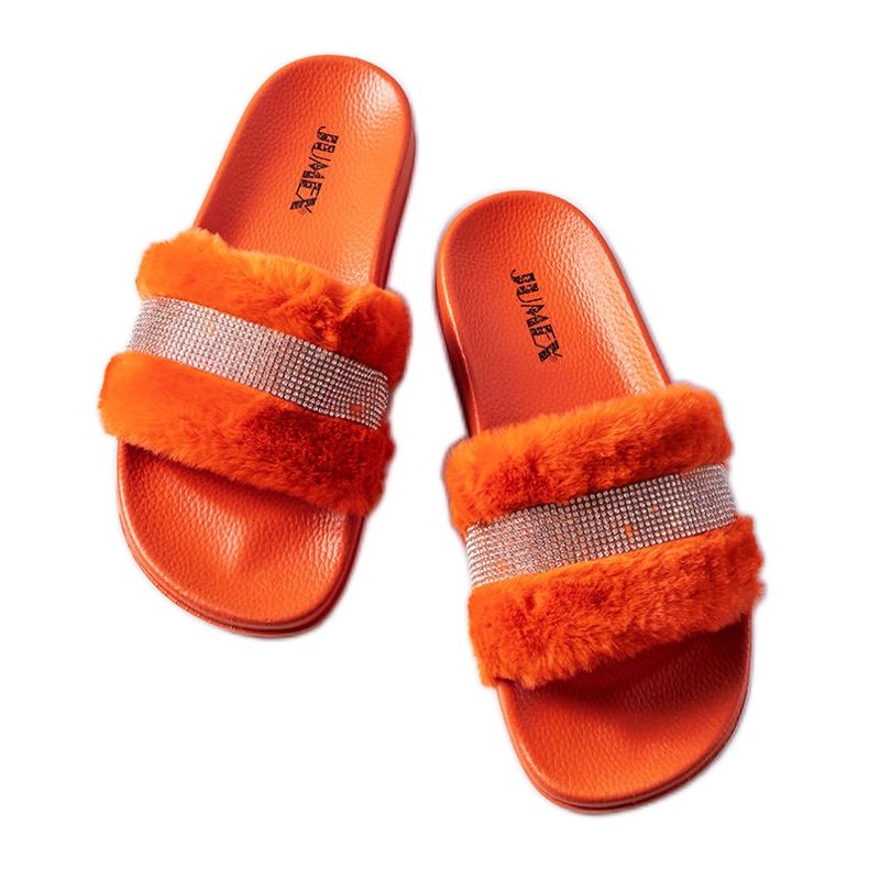 Orange sliders with cubic zirconia from Carrito