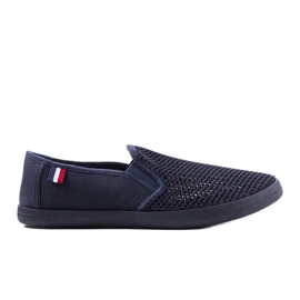 Men's navy blue openwork sneakers from Garibaldi
