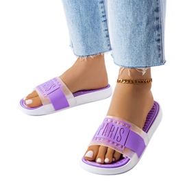 Purple rubber slippers from Paris violet