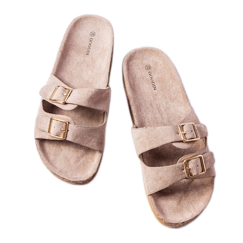 Brown mules with cork soles from Cincinna