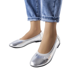 Silver metallic ballerinas from Benson