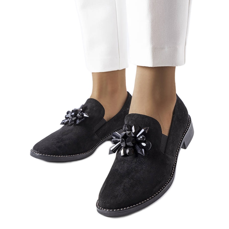 Black shoes with crystals from Jarvisville