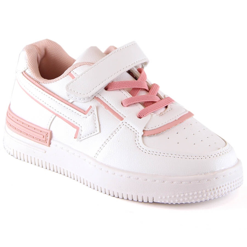 Girls' sports shoes with velcro white Vinceza 34628