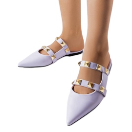 Purple studded slides from Ruckman violet Purple studded slides from Ruckman violet