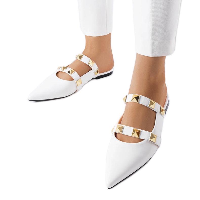 White pointed toe sandals from Ruckman