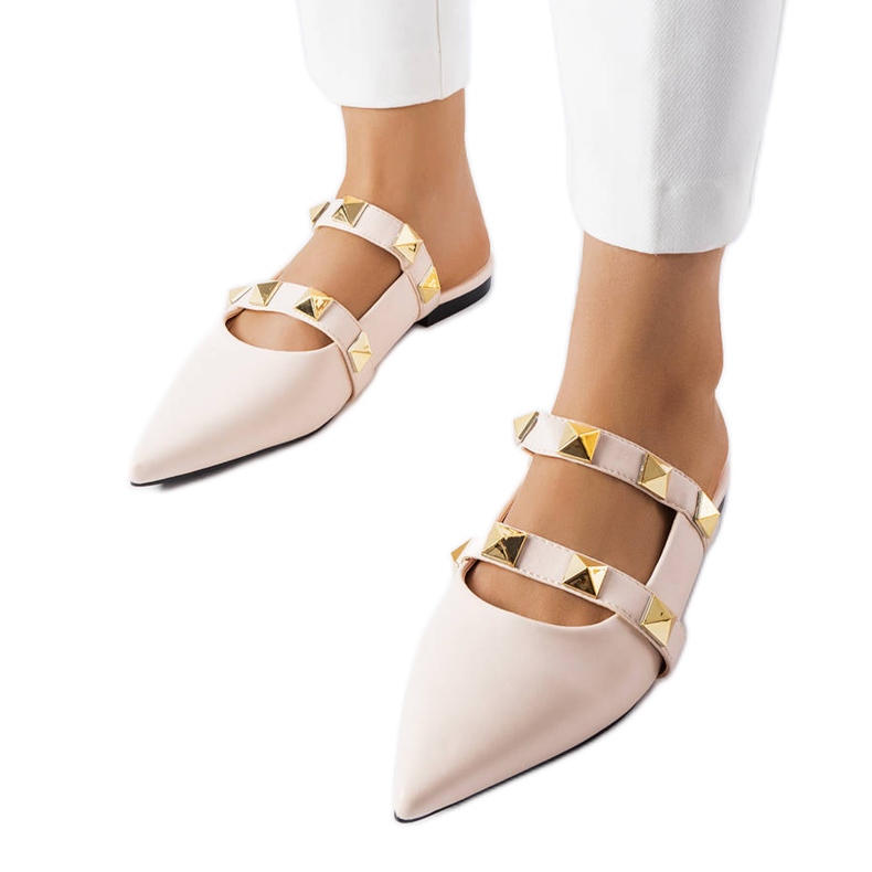 Beige pointed toe sandals from Ruckman
