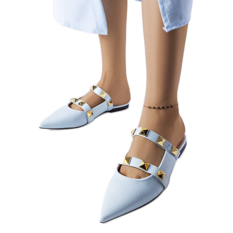 Blue studded sandals from Ruckman