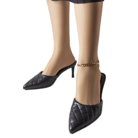 Black quilted flip-flops from Lambert