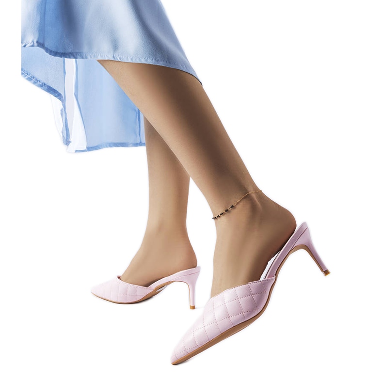 Pink quilted flip-flops from Lambert Pink quilted flip-flops from Lambert