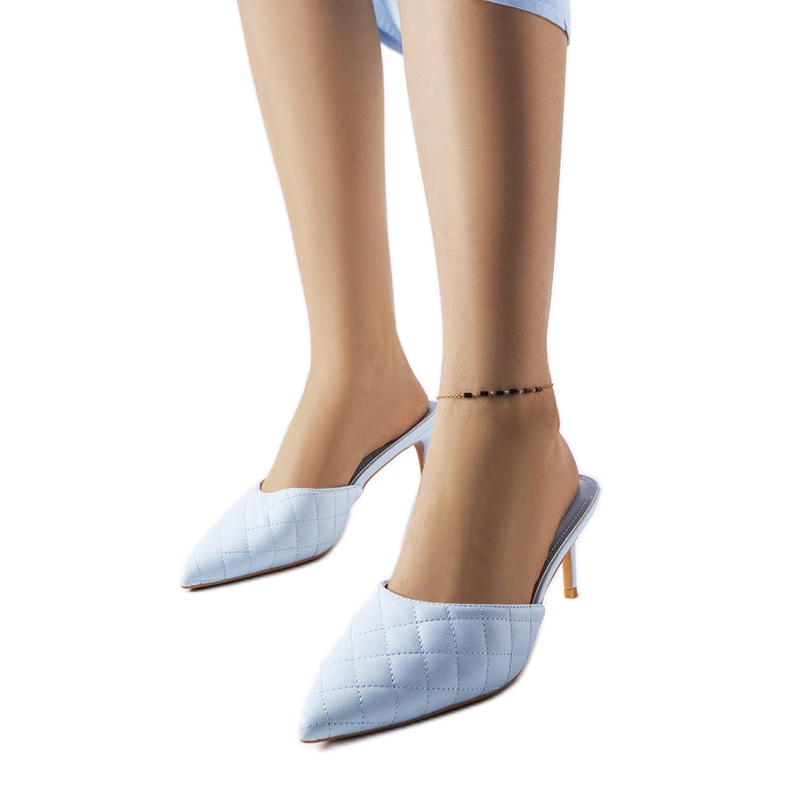 Blue quilted flip-flops from Lambert