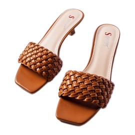 Brown low heel sandals from Burbank