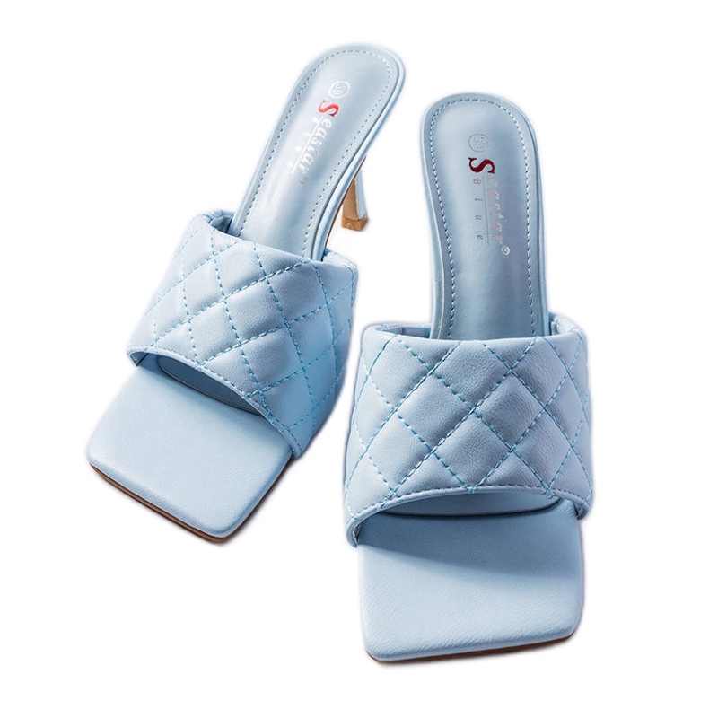 Blue quilted flip-flops from Penese