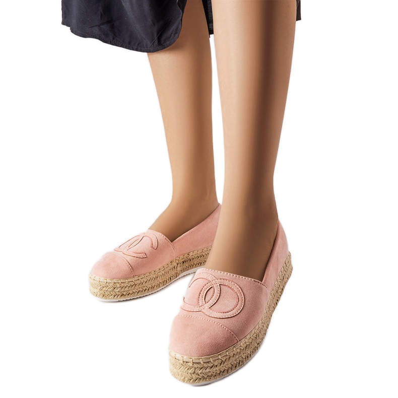 Pink platform espadrilles from Beaudry