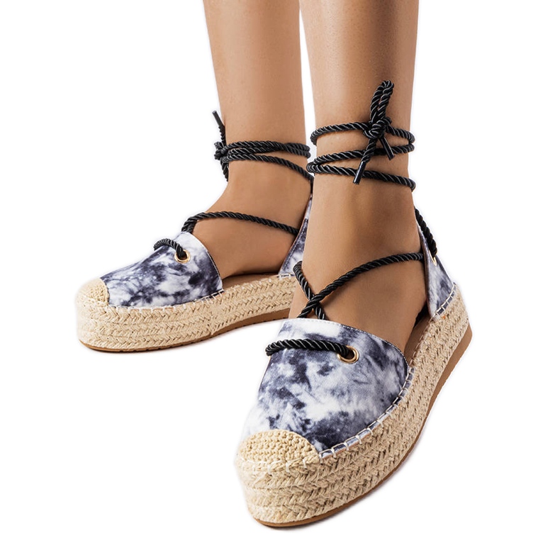 Black lace up platform espadrilles from Duffet