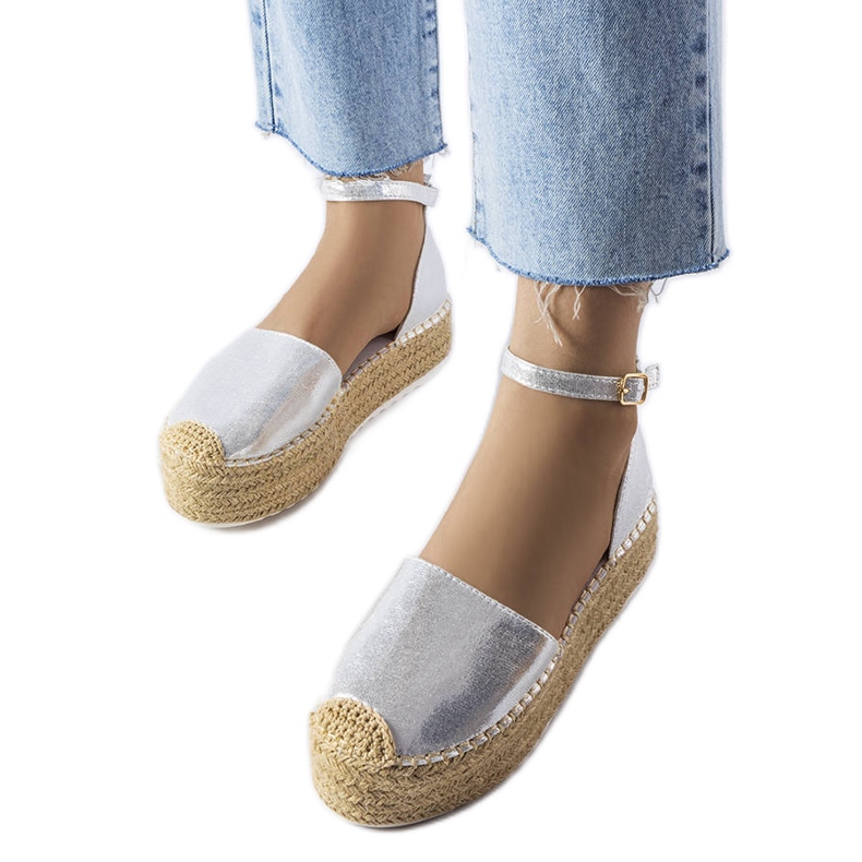 Silver platform espadrilles from Clousson