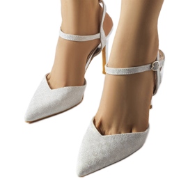 Gallia silver shiny heels