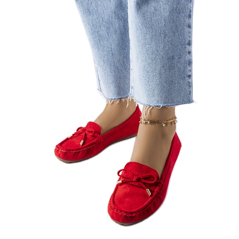 BM Red loafers with a bow from Grasselli