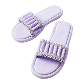 Purple sandals with cubic zirconias from Anapor violet Purple sandals with cubic zirconias from Anapor violet