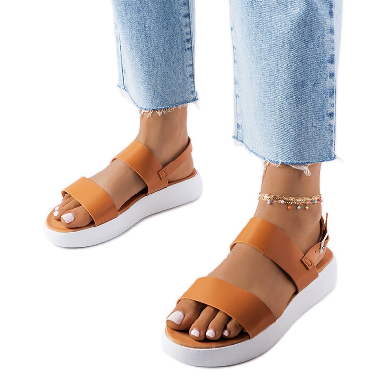 Brown platform sandals from Isaac