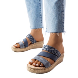 Blue wedge sandals from Boston