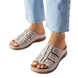 Gray Jersey wedge sliders grey Gray Jersey wedge sliders grey