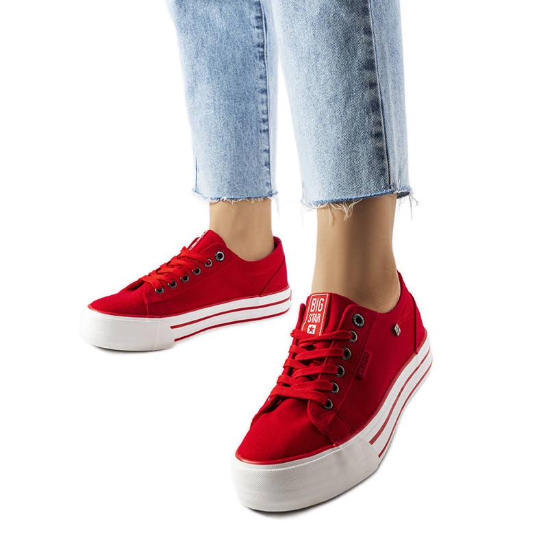 Big Star Red platform sneakers BigStar HH274053