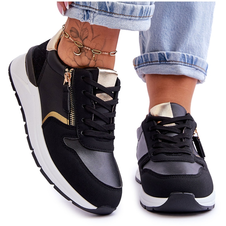PG1 Women's Sports Shoes With Zipper Black Larisa