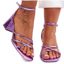 Fashionable Felisa Violet High Heel Sandals purple