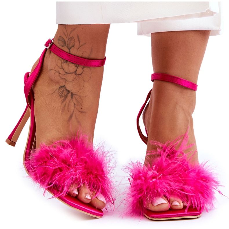 FB2 Women's Fuchsia Tiffany Feather Sandals pink
