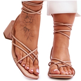 Tied Sandals Beige High Heels Secret Love Tied Sandals Beige High Heels Secret Love