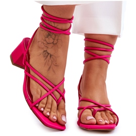 Tied Sandals Pink High Heels Secret Love Tied Sandals Pink High Heels Secret Love