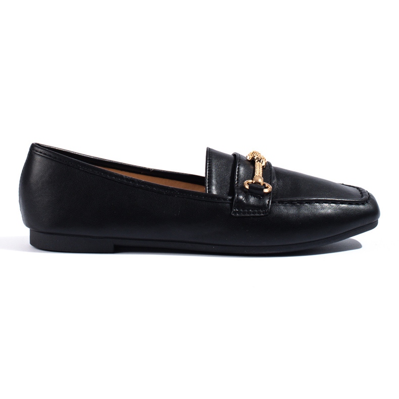 Shelovet black moccasins made of ecological leather Shelovet black moccasins made of ecological leather