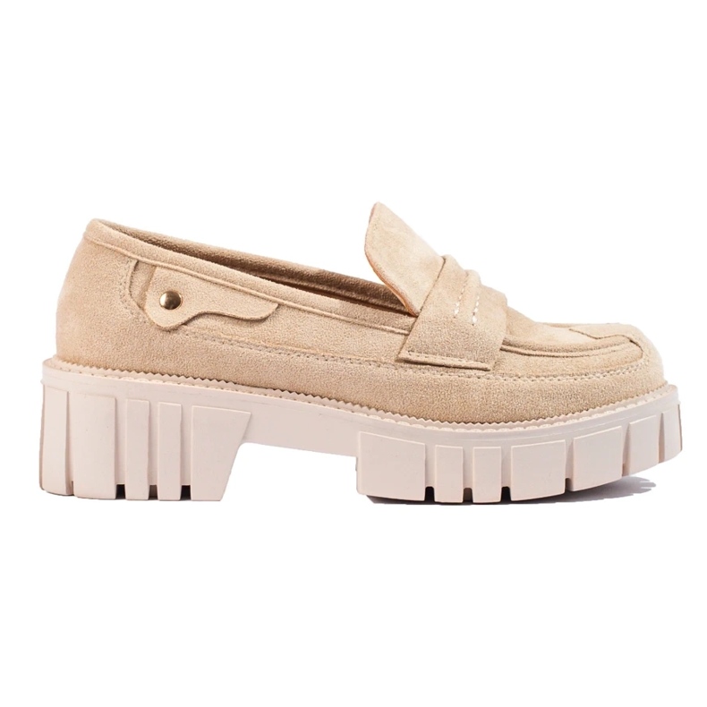 Women's beige suede Shelovet loafers