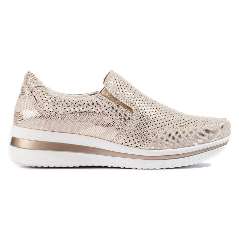 Shelovet gold leather platform sneakers golden Shelovet gold leather platform sneakers golden