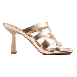 Women's gold Shelovet heeled sandals golden