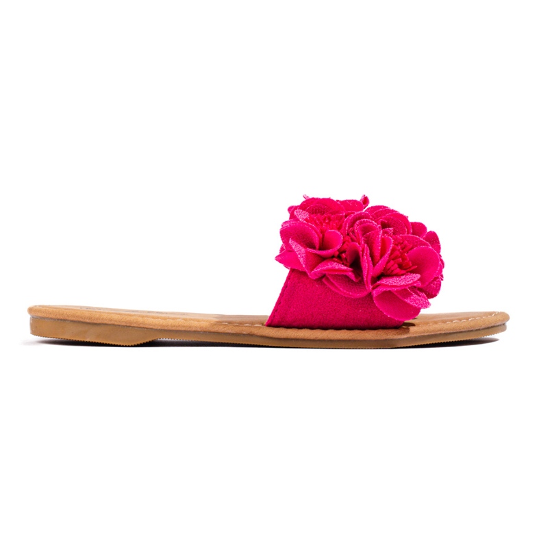 Women's pink slippers with Shelovet flowers
