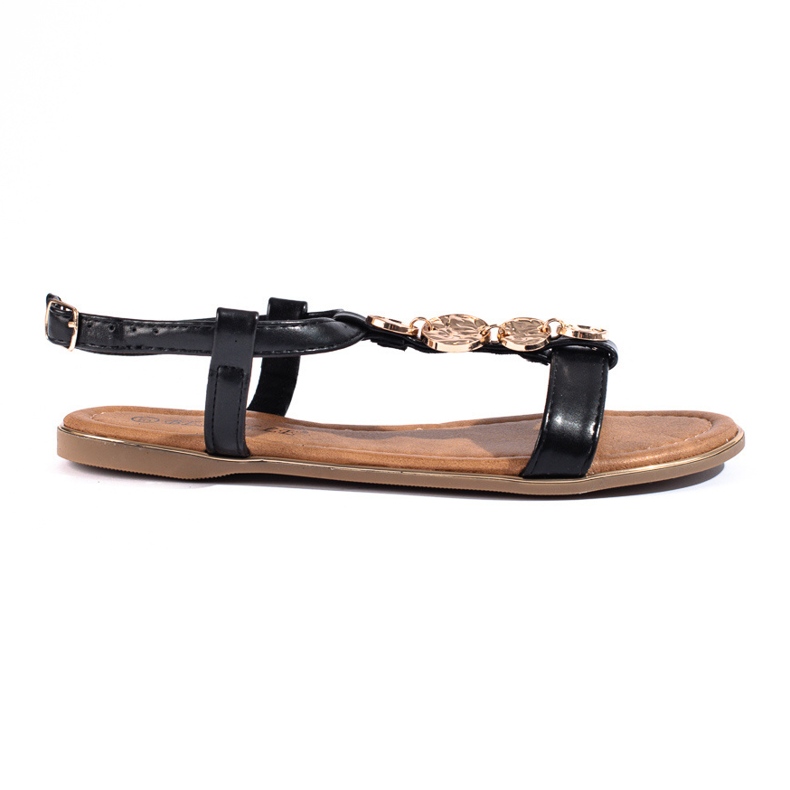 Women's black Shelovet flat sandals