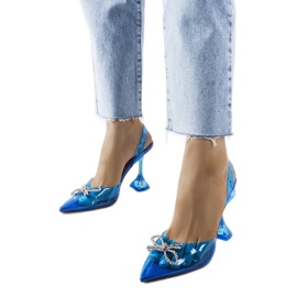 Blue transparent pumps from Girard